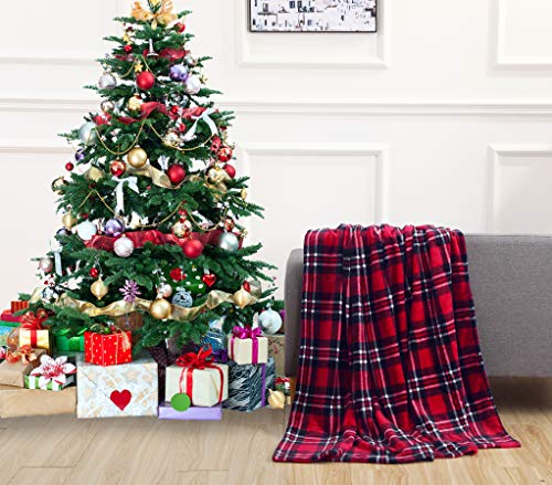 Velvet Touch Christmas Fleece Throw Blanket 50x60 Inch Plaid
