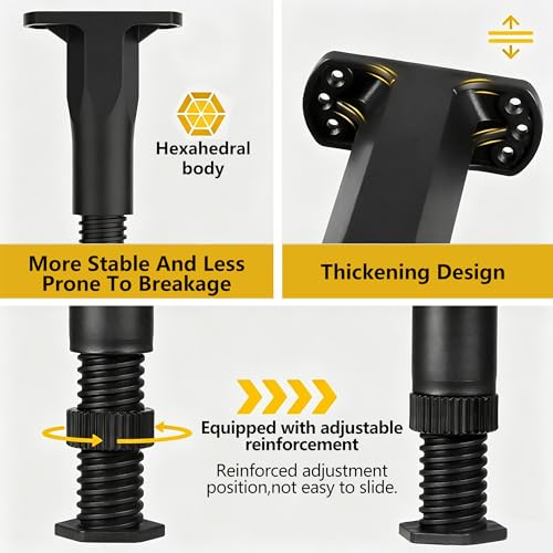 2 Pack Adjustable Bed Support Legs (5.1" - 8.6") for Heavy Mattress