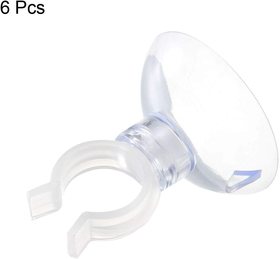 Uxcell Aquarium Suction Cup Clips - Airline Tube Holders for Fish Tank | Clear 13mm, 6 Pcs