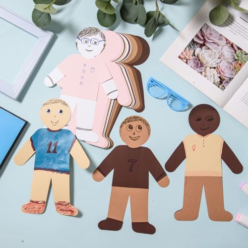 Multicultural People Cutouts - 48 Large Paper Shapes for Crafts