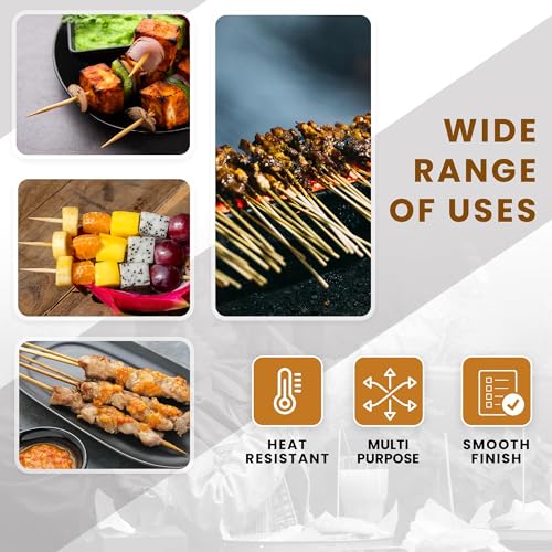 6-Inch Bamboo Skewer Sticks - 100 Count for BBQ & Crafting