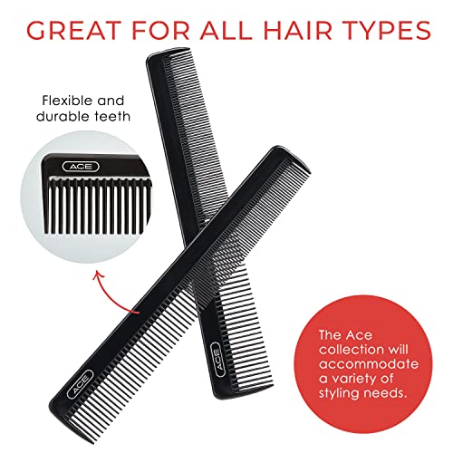 Goody Ace All Purpose Hair Comb - 7 Inch Black Styling Pocket Comb