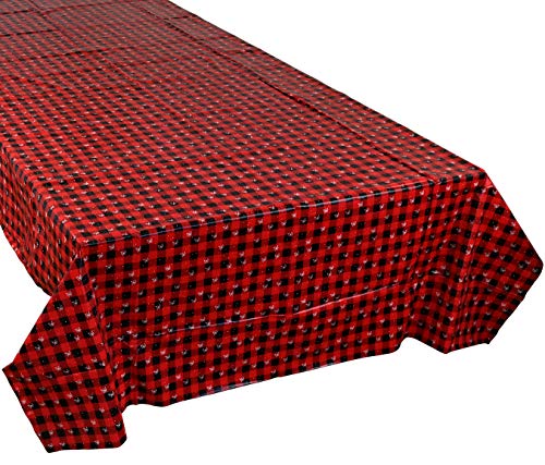 Iconikal Buffalo Plaid Snowflake Tablecloths - 54x108 (3 Pack)