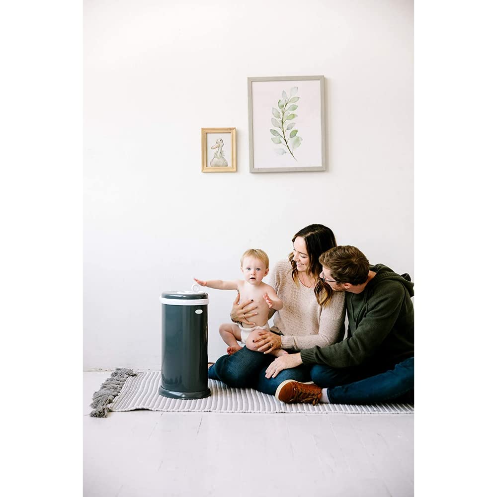 Ubbi Steel Diaper Pail - Odor Locking Design, No Special Bags Needed | Award-Winning Slate Color