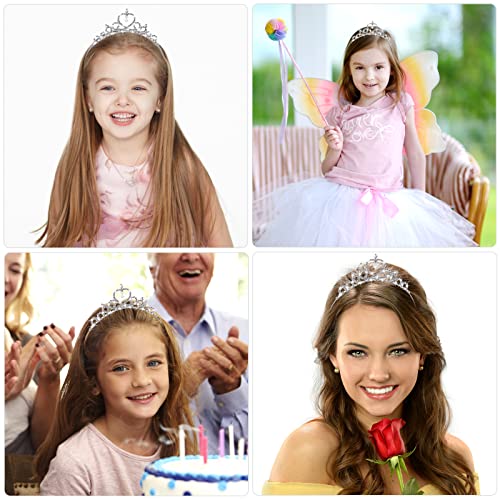 Sibba Princess Crown Tiara 2-Pack Crystal Rhinestone Pearl Headband