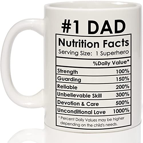 Funny Dad Mug - #1 Dad Coffee Cup for Fathers Day, Birthday Gift from Son & Daughter - Variation of THIS listing