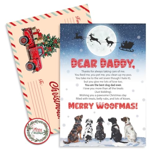 Christmas Card for Dog Dad with Envelope & Seal - Heartwarming Design