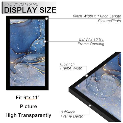 Fxojyvo 6x11 Picture Frame for Photos - Black Display Frame
