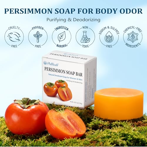 PALFICAB Persimmon Soap Bar for Body Odor Control and Cleansing
