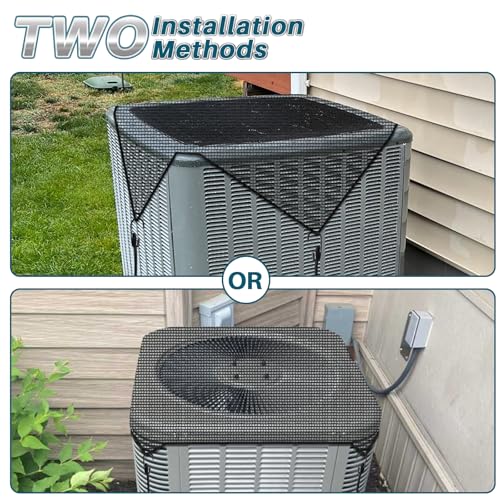 Coarbor 28"x28" Mesh AC Unit Cover - Durable 150GSM Vinyl Air Conditioner Top
