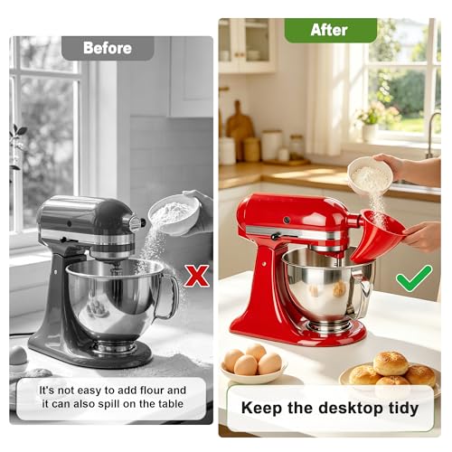KitchenAid Flour Funnel - Anti-Splash Attachment for 4.5 & 5 Quart Mixers