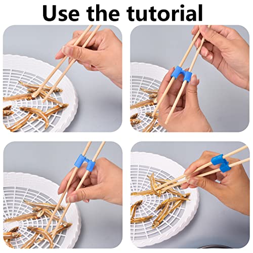 8 Pairs Reusable Chopstick Helpers for Beginners - Multicolor