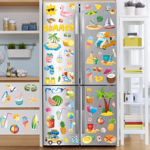 134 Double-Sided Hawaii Beach Window Clings - Summer Decor