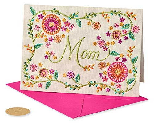 Papyrus Birthday Card for Mom - Wonderful Day Handcrafted Floral Design