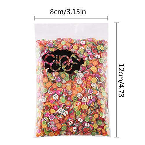 DECORA 3200 Pcs Mini 3D Polymer Clay Fruit Slices for Slime and Nail Art