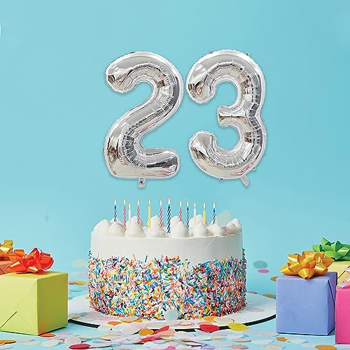 40-Inch Silver Number 80 Balloon for 80th Birthday & Anniversary