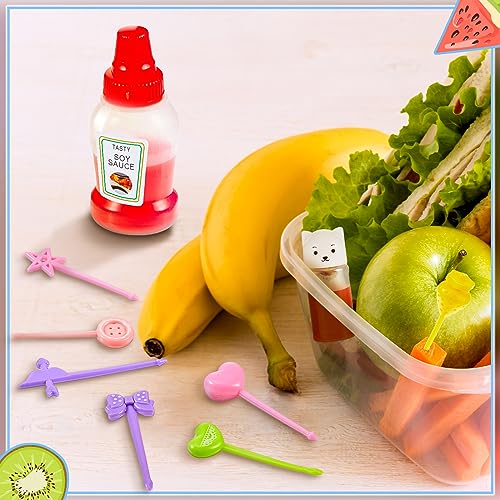26-Piece Bento Lunch Set with Mini Condiment Bottles & Food Picks
