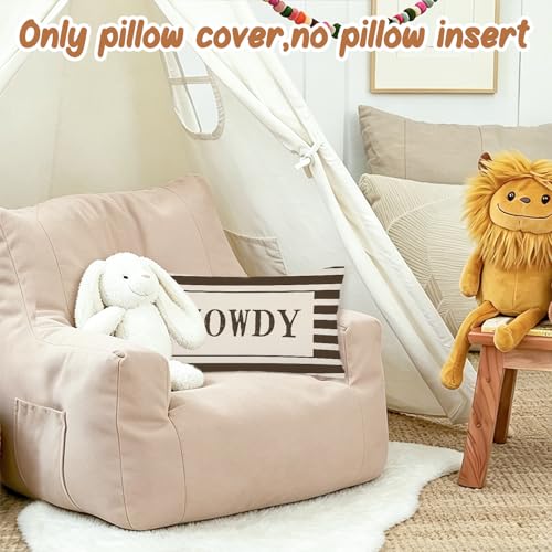 Howdy Western 12x20 Pillow Cover, Southwestern Striped Flannelette Throw Case