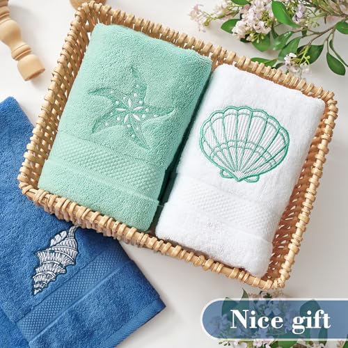 Dark Blue 3-Pack Cotton Hand Towels - Soft & Absorbent 13x29