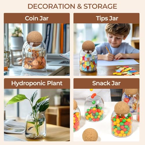 16oz Glass Jar with Cork Lid - Stylish Coffee & Sugar Storage