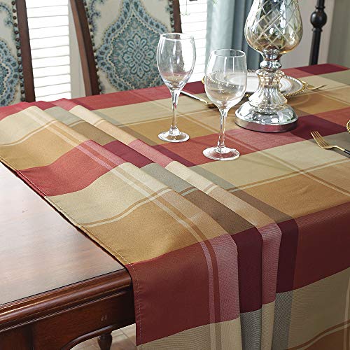 Rectangular Tablecloth 52 x 70 Inch - Red Checkered Fabric, Heavy Duty