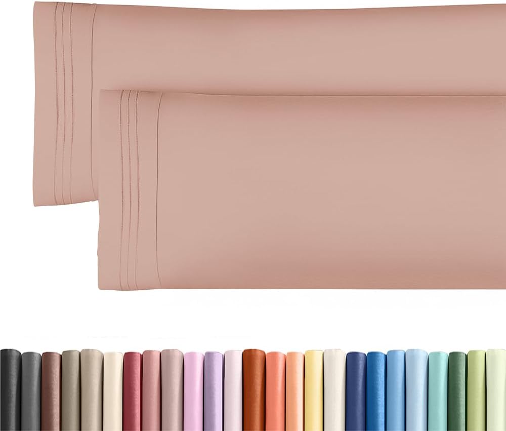 Skiennix Body Pillowcases Set of 2 | Soft 20x54 Long Pillow Covers for Side Sleepers - Wrinkle-Free & Machine Washable in Mauve
