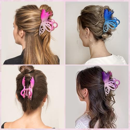 3PCS Large Flower Hair Claw Clips Non-Slip Grip for Thick and Thin Hair