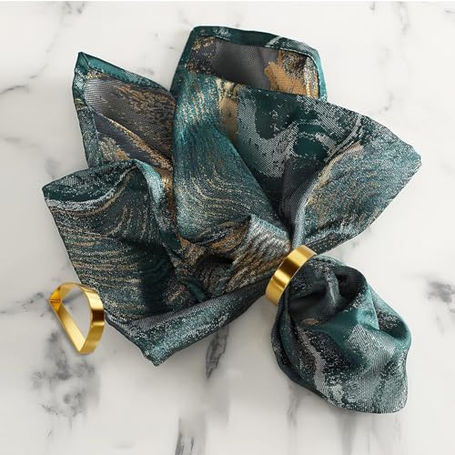 Gold Stainless Steel Napkin Rings Set of 4 - Semicircle Design