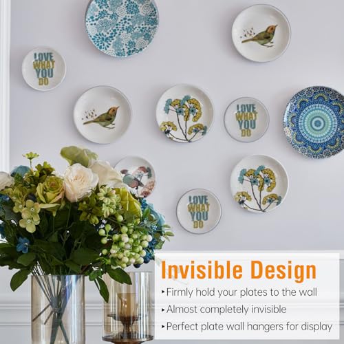 Bilillo 3 Pack Invisible Wall Plate Hangers for 8-10 Inch Decorative Plates