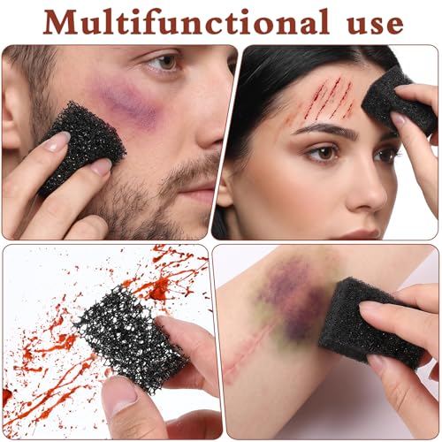 12 Pcs SFX Makeup Stipple Sponges for Special Effects and Halloween