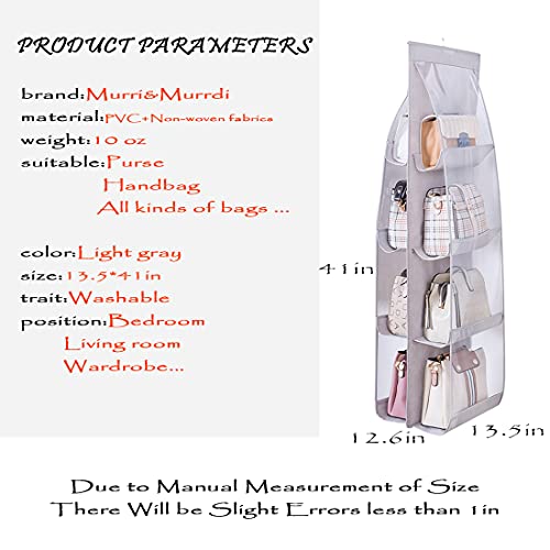 Hanging Purse Organizer Closet Storage with Clear PVC Pockets, 2 Pack