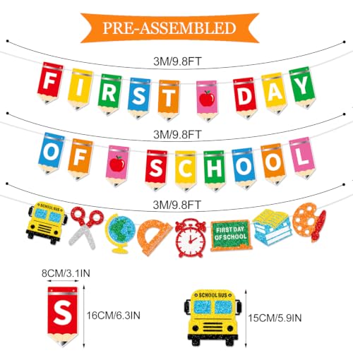 First Day of School Banner Set - Welcome Back Classroom Decorations
