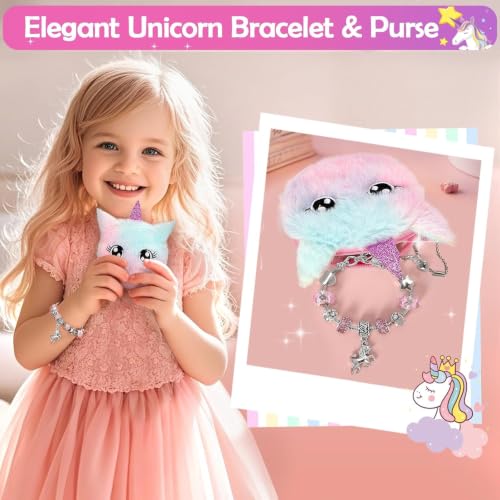 Unicorn Gift Set for Girls Ages 6-10 - Plush Diary, LED Star Pillow & More