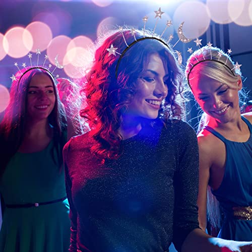 Halloween Star Moon Headbands Glitter Hair Accessories - 16 Pack (2 Sets)