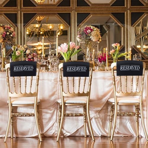 Reserved Seating Signs - 6 Pcs Black and White Wedding & Event Signs