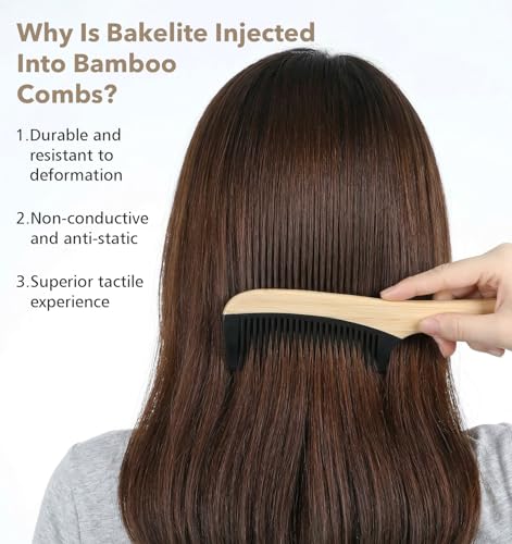 Wooden Wide Tooth Comb - Eco-Friendly Anti-Static Bamboo Hair Comb