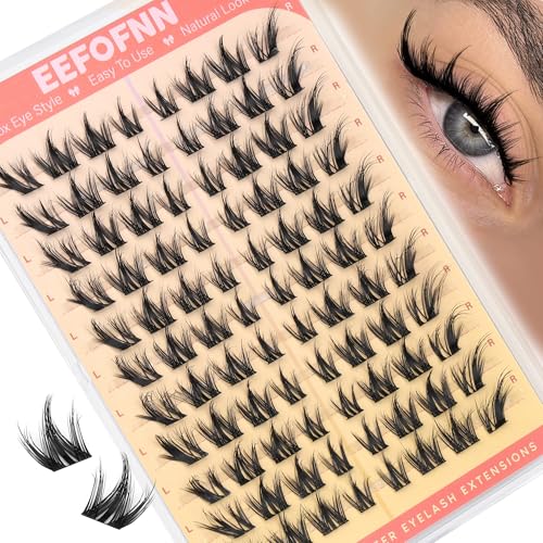 Eefofnn Manga Lash Clusters Cat Eye Individual Eyelash Extensions D Curl