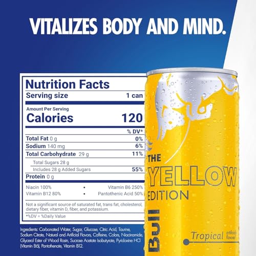 Red Bull Yellow Edition Energy Drink, Tropical, 8.4 Fl Oz (8 Pack)