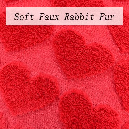 Aolime Valentine's Day Red Heart Pillow Covers, 18x18 Set of 2