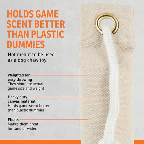 SportDOG Canvas Dummy for Dogs - 2.25" x 8.5" Fetch Training