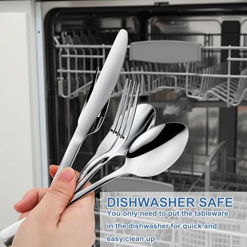 BEWOS 20-Piece Stainless Steel Silverware Set for 4 - Dishwasher Safe