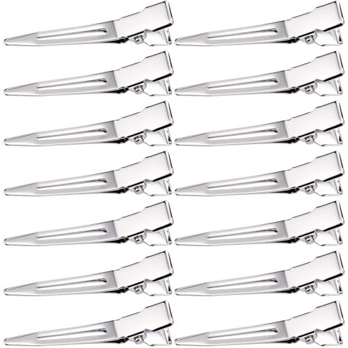 Hicarer 50 Pack 1.75 Inch Single Prong Metal Curl Clips Duck Bill Hair Clips