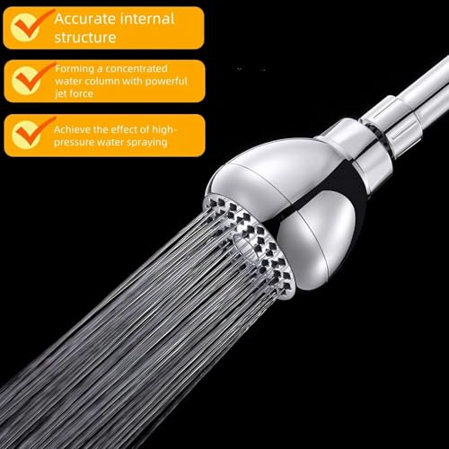 FANBODTA 3-Inch High Pressure Shower Head, 360° Rotating Rainfall Sprayer