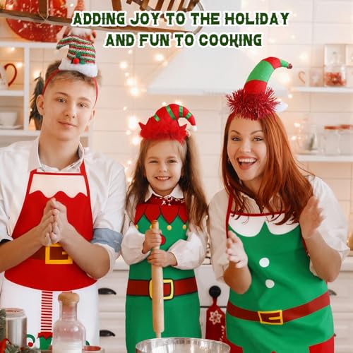 Christmas Elf Apron and Headbands Set - Xmas Elf Costume for Adults Women - 20 / Elf Variation