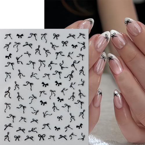 8 Sheets 3D Colorful Bow Nail Art Stickers Self-Adhesive Bow-Knot Decals