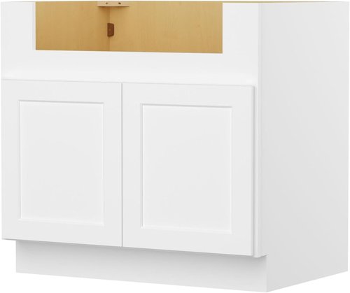 Furinno Shaker Farm Sink Base Kitchen Cabinet - Ready to Assemble | 24"D x 36"W x 34.5"H, White