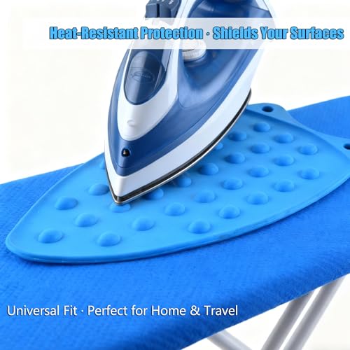 LeLehome Silicone Iron Rest Mat - Heat Resistant 10.5" x 4" Pad, Blue