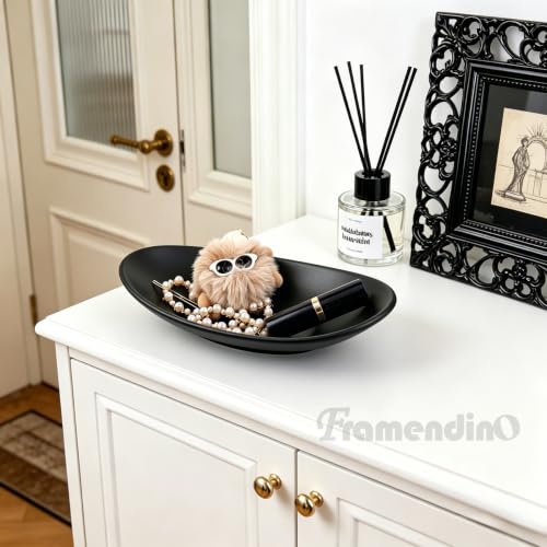 Framendino A5 Melamine Jewelry Dish Organizer - Black, 8.46" x 4.53"