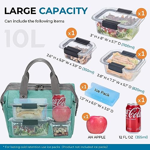Insulated Lunch Bag for Men & Women - 10L Leakproof Cooler Tote