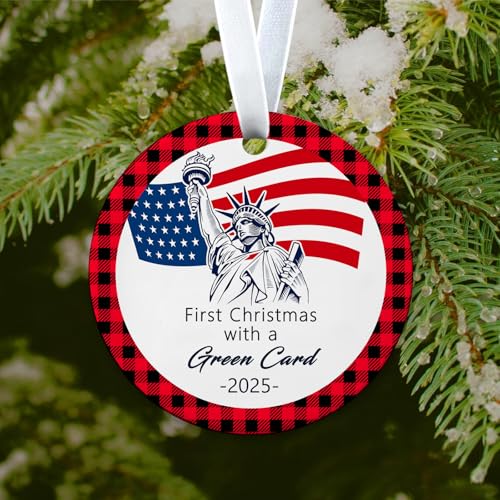 2025 Green Card Christmas Ornament for New U.S. Citizens